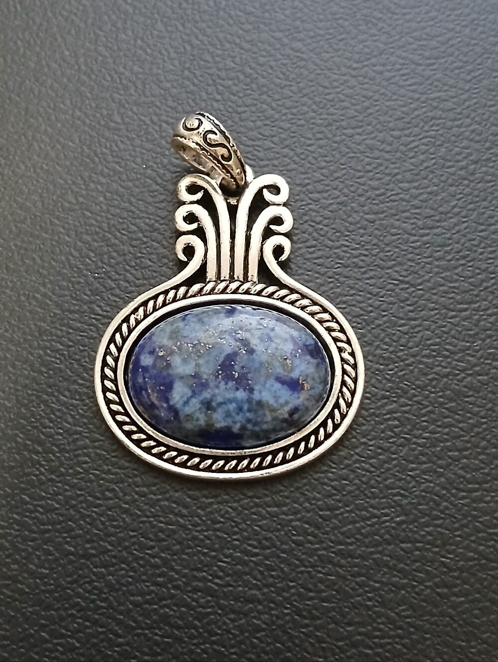 Blue Lapis Lazuli Cabochon Pendant no chain